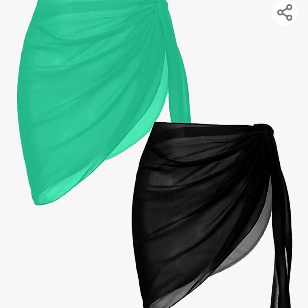 Pair of short chiffon sarongs